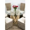 1.2m Java Root Circular Dining Table with 4 Latifa Chairs - 6