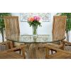 1.2m Reclaimed Teak Flute Root Circular Dining Table with 4 Vikka Armchairs - 2