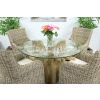 1.2m Reclaimed Teak Flute Root Circular Dining Table with 4 Donna Dining Chairs  - 7