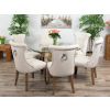 1.2m Reclaimed Teak Flute Root Circular Dining Table with 4 Windsor Ring Back Dining Chairs - 10