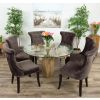 1.2m Reclaimed Teak Flute Root Circular Dining Table with 4 Windsor Ring Back Dining Chairs  - 8