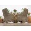1.2m Reclaimed Teak Flute Root Circular Dining Table with 4 Donna Dining Chairs  - 6