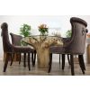 1.2m Reclaimed Teak Flute Root Circular Dining Table with 4 Windsor Ring Back Dining Chairs  - 11