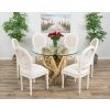 1.2m Java Root Circular Dining Table with 4 Ellena Dining Chairs - 12