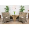 1.2m Reclaimed Teak Flute Root Circular Dining Table with 4 Donna Dining Chairs  - 3