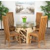 1.2 Java Root Circular Dining Table with 4 Vikka Chairs - 2
