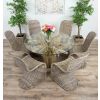 1.2m Reclaimed Teak Flute Root Circular Dining Table with 4 Stackable Zorro Chairs - 4