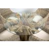 1.2m Reclaimed Teak Flute Root Circular Dining Table with 4 Donna Dining Chairs  - 0