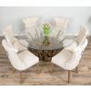 1.5m Reclaimed Teak Root Piece Circular Dining Table with 6 Windsor Ring Back Chairs - 7