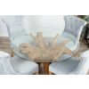 1.2m Reclaimed Teak Root Circular Dining Table with 4 Windsor Ring Back Dining Chairs - 4