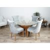 1.2m Reclaimed Teak Root Circular Dining Table with 4 Windsor Ring Back Dining Chairs - 1