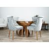 1.2m Reclaimed Teak Root Circular Dining Table with 4 Windsor Ring Back Dining Chairs - 2