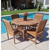 1.2m Teak Circular Folding Table with 2 Marley Chairs & 2 Marley Armchairs  - 0