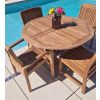 1.2m Teak Circular Folding Table with 2 Marley Chairs & 2 Marley Armchairs  - 1