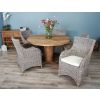 1.3m Reclaimed Teak Character Dining Table with 5 or 6 Donna Chairs - 0