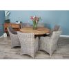 1.3m Reclaimed Teak Character Dining Table with 5 or 6 Donna Chairs - 7