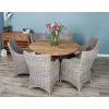 1.3m Reclaimed Teak Character Dining Table with 5 or 6 Donna Chairs - 1