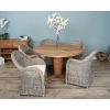 1.3m Reclaimed Teak Character Dining Table with 6 Riviera Chairs - 0