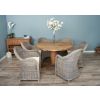 1.3m Reclaimed Teak Character Dining Table with 6 Riviera Chairs - 3