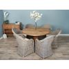 1.3m Reclaimed Teak Character Dining Table with 6 Riviera Chairs - 5
