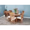 1.3m Reclaimed Teak Character Dining Table with 6 Santos Chairs - 6