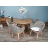 1.3m Reclaimed Teak Character Dining Table with 5 Scandi Armchairs - 4