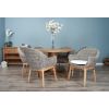 1.3m Reclaimed Teak Character Dining Table with 5 Scandi Armchairs - 5