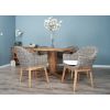 1.3m Reclaimed Teak Character Dining Table with 5 Scandi Armchairs - 6