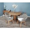 1.3m Reclaimed Teak Character Dining Table with 5 Scandi Armchairs - 7