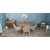 1.3m Reclaimed Teak Character Dining Table with 5 Scandi Armchairs - 3