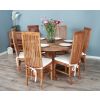 1.3m Reclaimed Teak Character Dining Table with 6 Vikka Chairs - 0