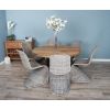 1.3m Reclaimed Teak Character Dining Table with 6 Stackable Zorro Chairs - 2