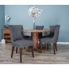 1.3m Reclaimed Teak Character Dining Table with 5 or 6 Windsor Ring Back Chairs - 3