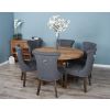 1.3m Reclaimed Teak Character Dining Table with 5 or 6 Windsor Ring Back Chairs - 0