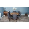 1.3m Reclaimed Teak Character Dining Table with 5 or 6 Windsor Ring Back Chairs - 4