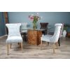 1.4m Reclaimed Teak Root Square Block Dining Table With 6 Windsor Chairs - 10