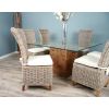 1.4m Reclaimed Teak Root Square Block Dining Table with 6 Latifa Chairs - 4