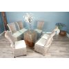 1.4m Reclaimed Teak Root Square Block Dining Table with 6 Latifa Chairs - 6