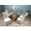 1.4m Reclaimed Teak Root Square Block Dining Table with 6 Latifa Chairs - 0