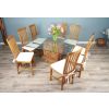 1.4m Square Teak Root Block Dining Table with 6 Santos Chairs - 11