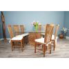 1.4m Square Teak Root Block Dining Table with 6 Santos Chairs - 7