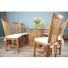 1.4m Square Teak Root Block Dining Table with 6 Santos Chairs - 9