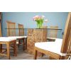 1.4m Square Teak Root Block Dining Table with 6 Santos Chairs - 10