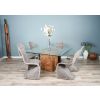 1.4m Reclaimed Teak Root Square Block Dining Table with 6 Zorro Chairs - 6