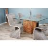1.4m Reclaimed Teak Root Square Block Dining Table with 6 Zorro Chairs - 2