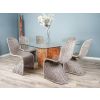 1.4m Reclaimed Teak Root Square Block Dining Table with 6 Zorro Chairs - 4