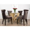 1.5m Java Root Dining Table with 6 Velveteen Ring Back Dining Chairs - 5