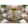 1.5m Reclaimed Teak Flute Root Circular Dining Table with 6 Donna Armchairs - 1