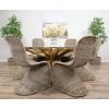 1.5m Reclaimed Teak Root Circular Dining Table with 6 Stackable Zorro Chairs  - 3