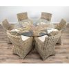 1.5m Reclaimed Teak Root Circular Dining Table with 6 Donna Armchairs - 3